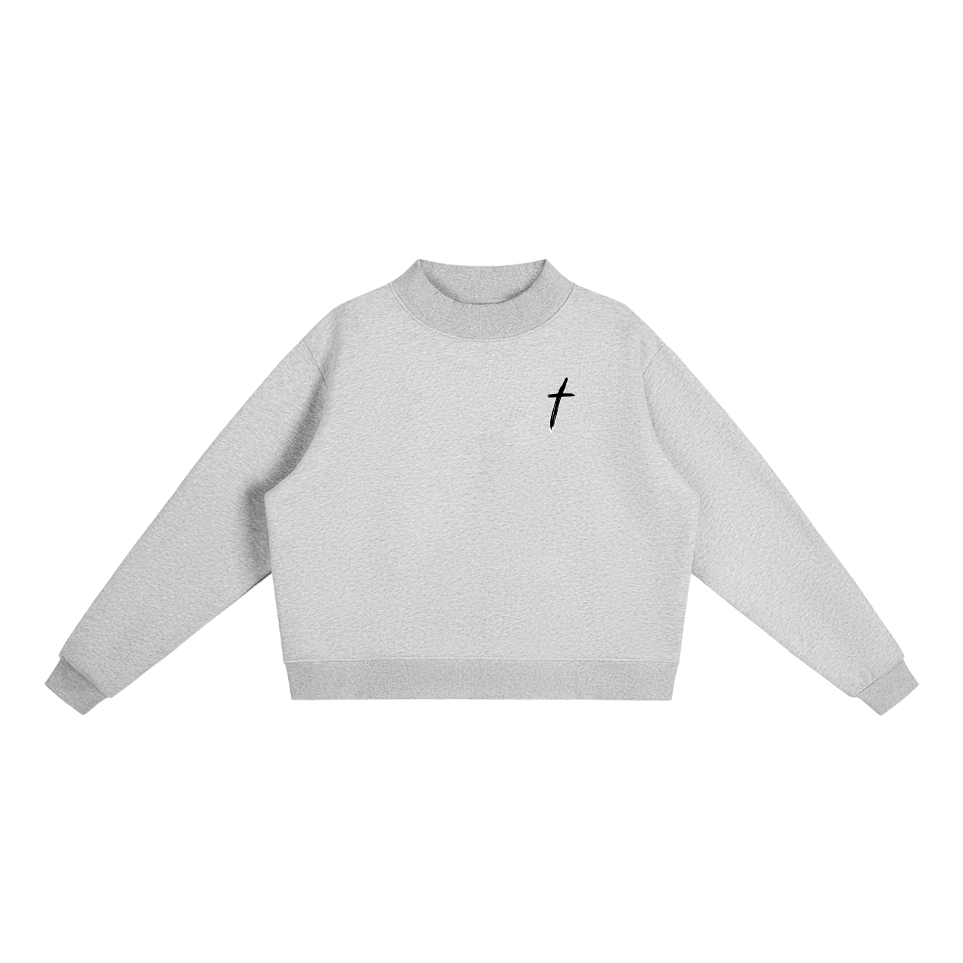 Essential Women Fleece Mock-Neck Crew Sweatshirt
