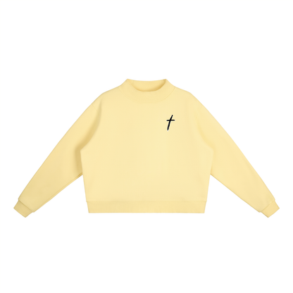 Essential Women Fleece Mock-Neck Crew Sweatshirt