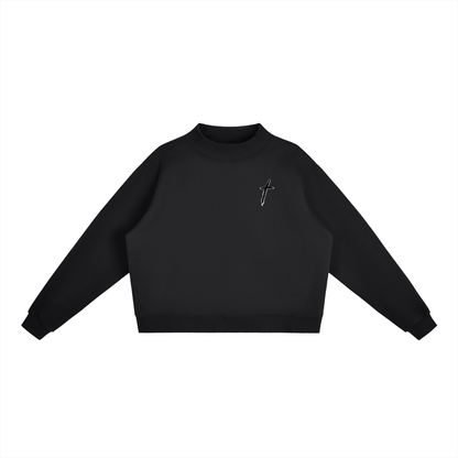 Essential Women Fleece Mock-Neck Crew Sweatshirt