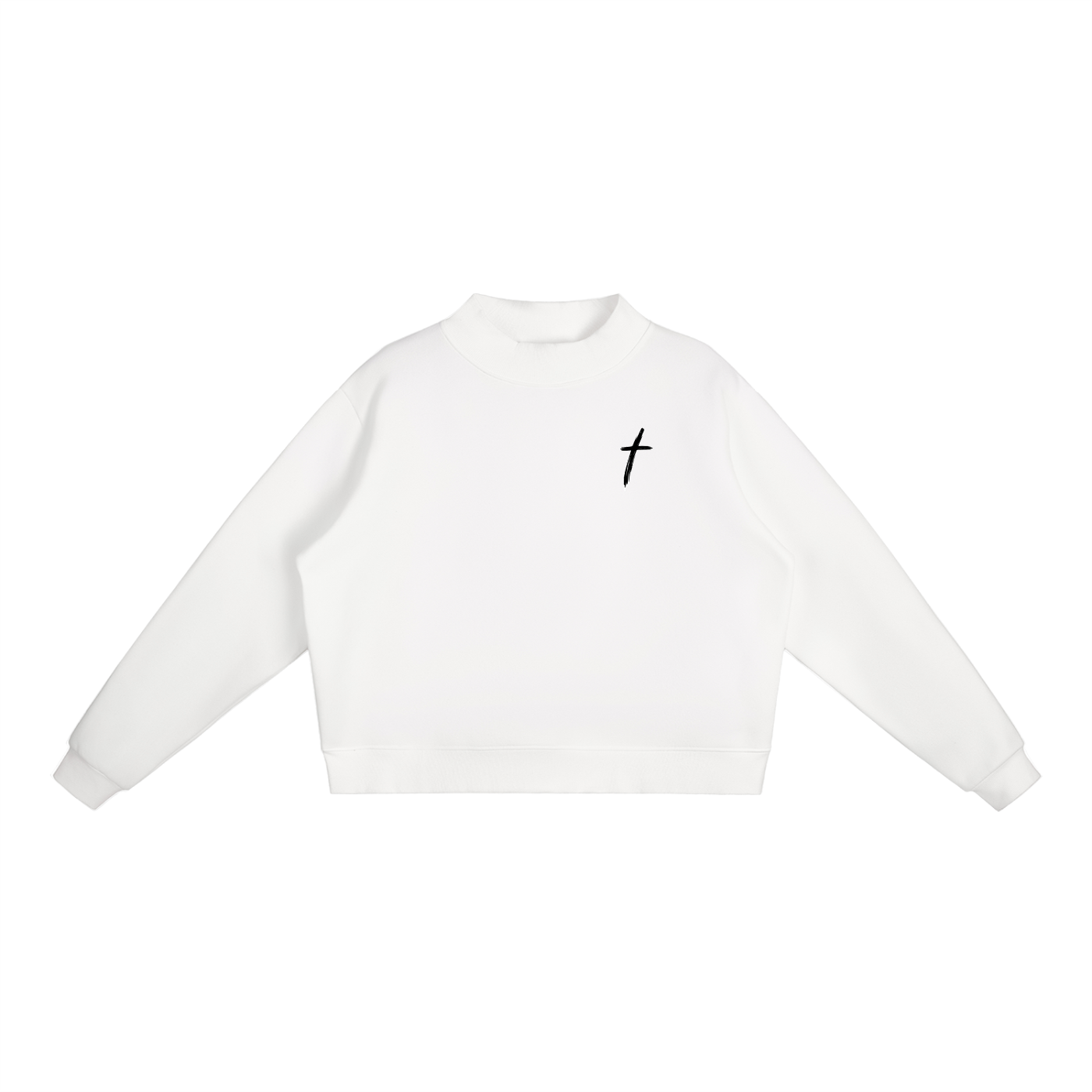 Essential Women Fleece Mock-Neck Crew Sweatshirt