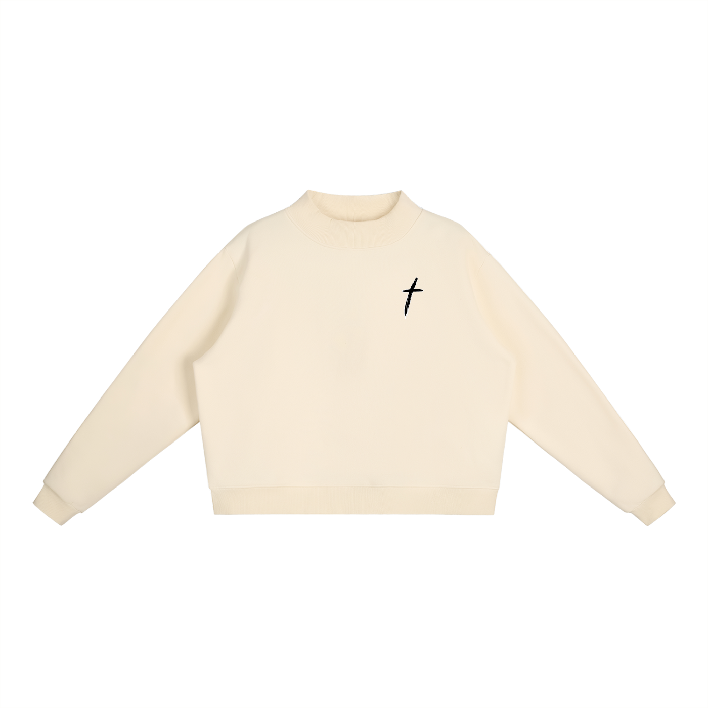 Essential Women Fleece Mock-Neck Crew Sweatshirt