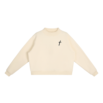 Essential Women Fleece Mock-Neck Crew Sweatshirt