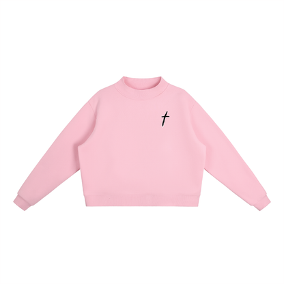 Essential Women Fleece Mock-Neck Crew Sweatshirt